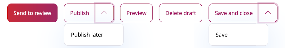 Publishing options
