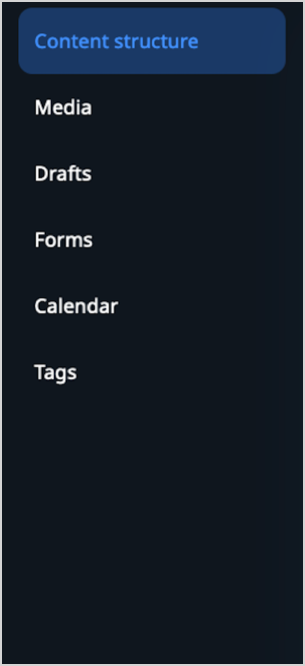 Content tab in Focus mode