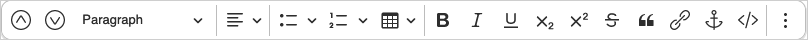 Online editor menu Online editor menu