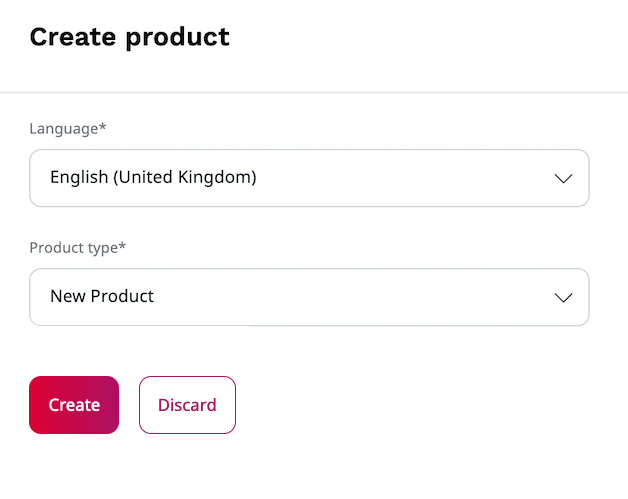 Creating a new product