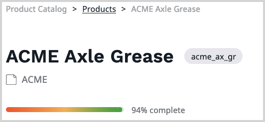 Quick view of product completeness