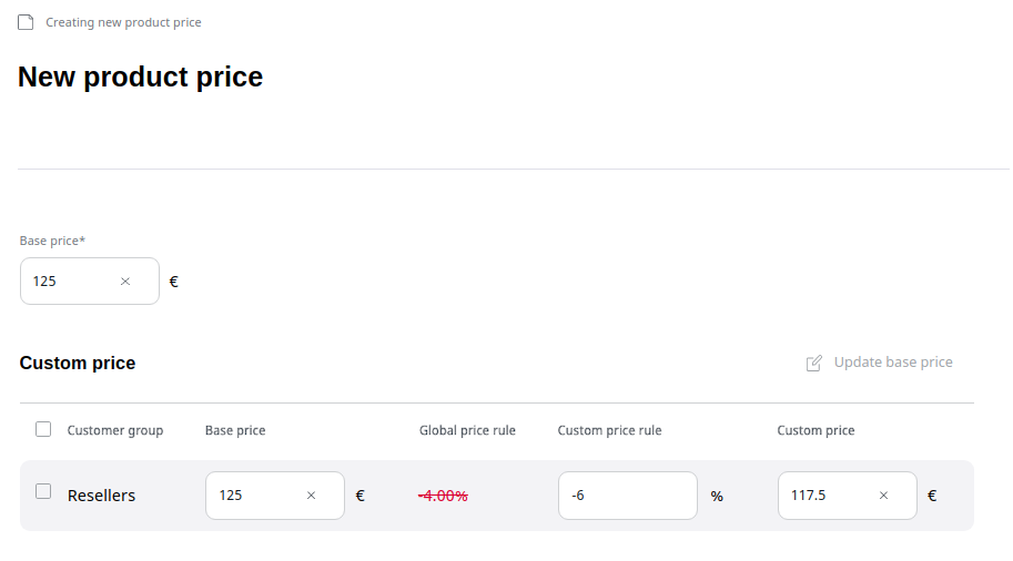 Setting product prices