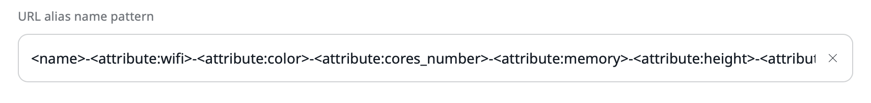 URL alias name pattern